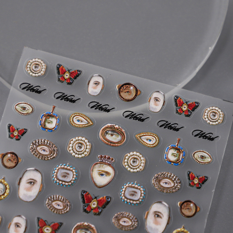 Nail Art Zelda - 1pcs 5D Embossed Halloween Mixed Eyes