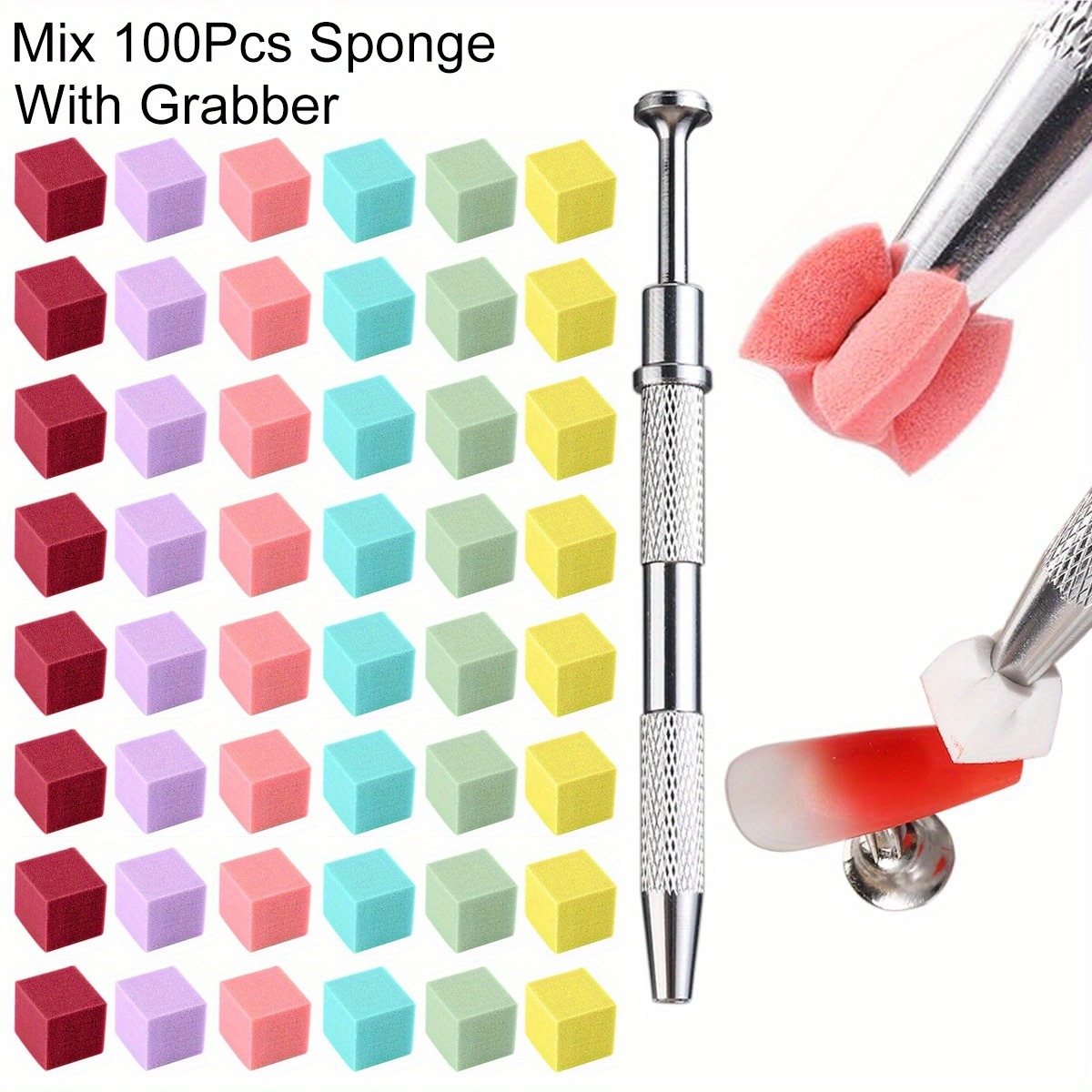 Nail Art Full Color - 1/50/100Pcs Square Nail Art Sponge Set