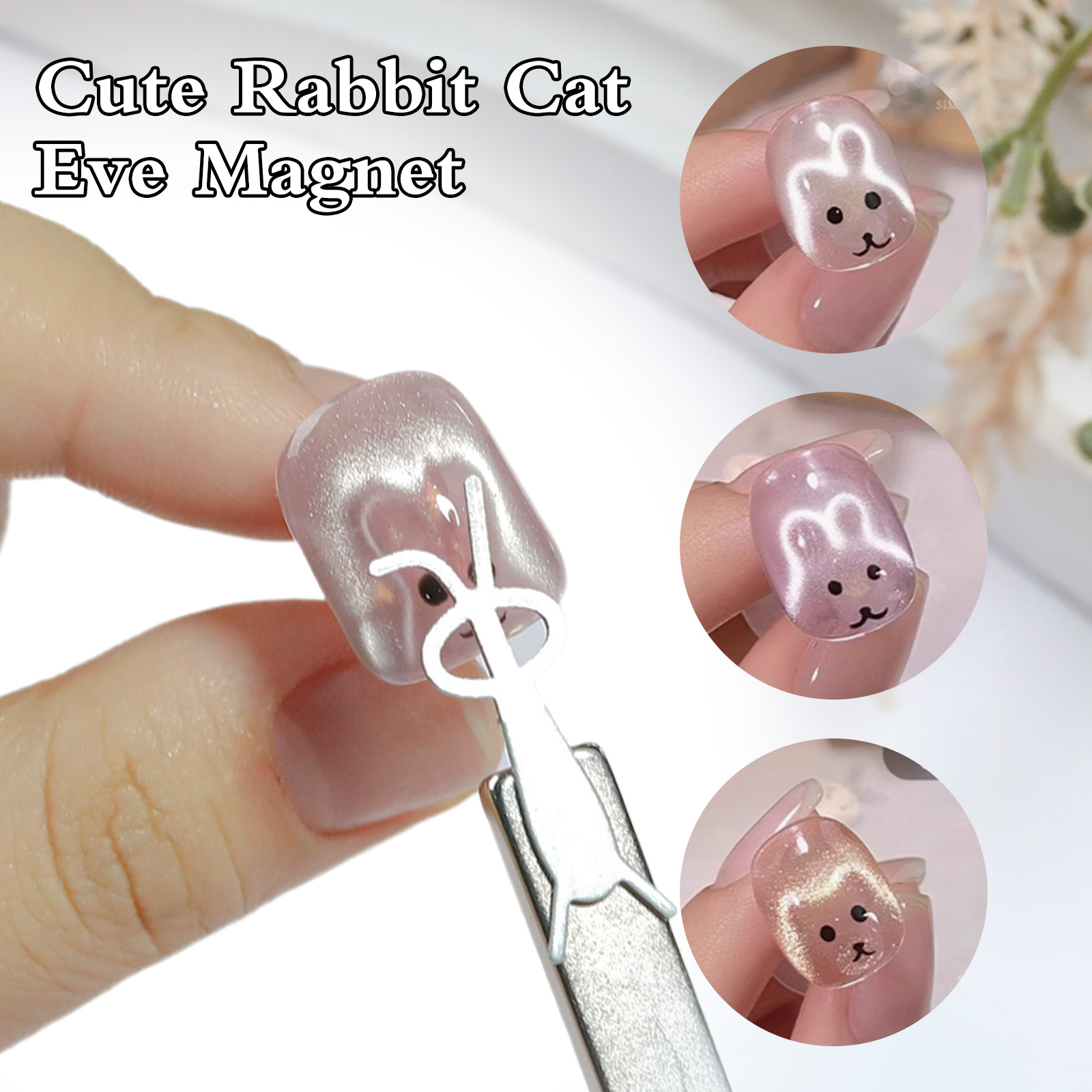 1/4Pcs Rabbit Bear Heart Shape - Nail Art Full Color ulasan dan harga