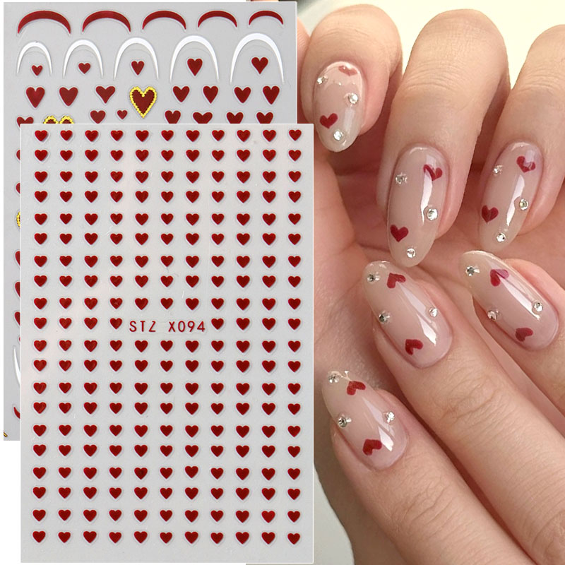 2pcs Mini Love Heart Nail Art  - Nail Art Valentines Day ulasan dan harga