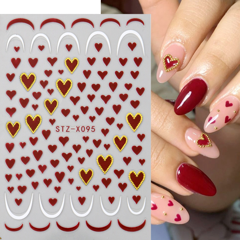 2pcs Mini Love Heart Nail Art  - Nail Art Valentines Day ulasan dan harga