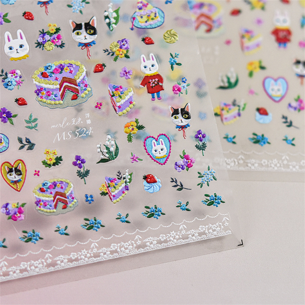 1pcs 5D Kawaii Cat Nail Art St - Nail Art Zelda ulasan dan harga