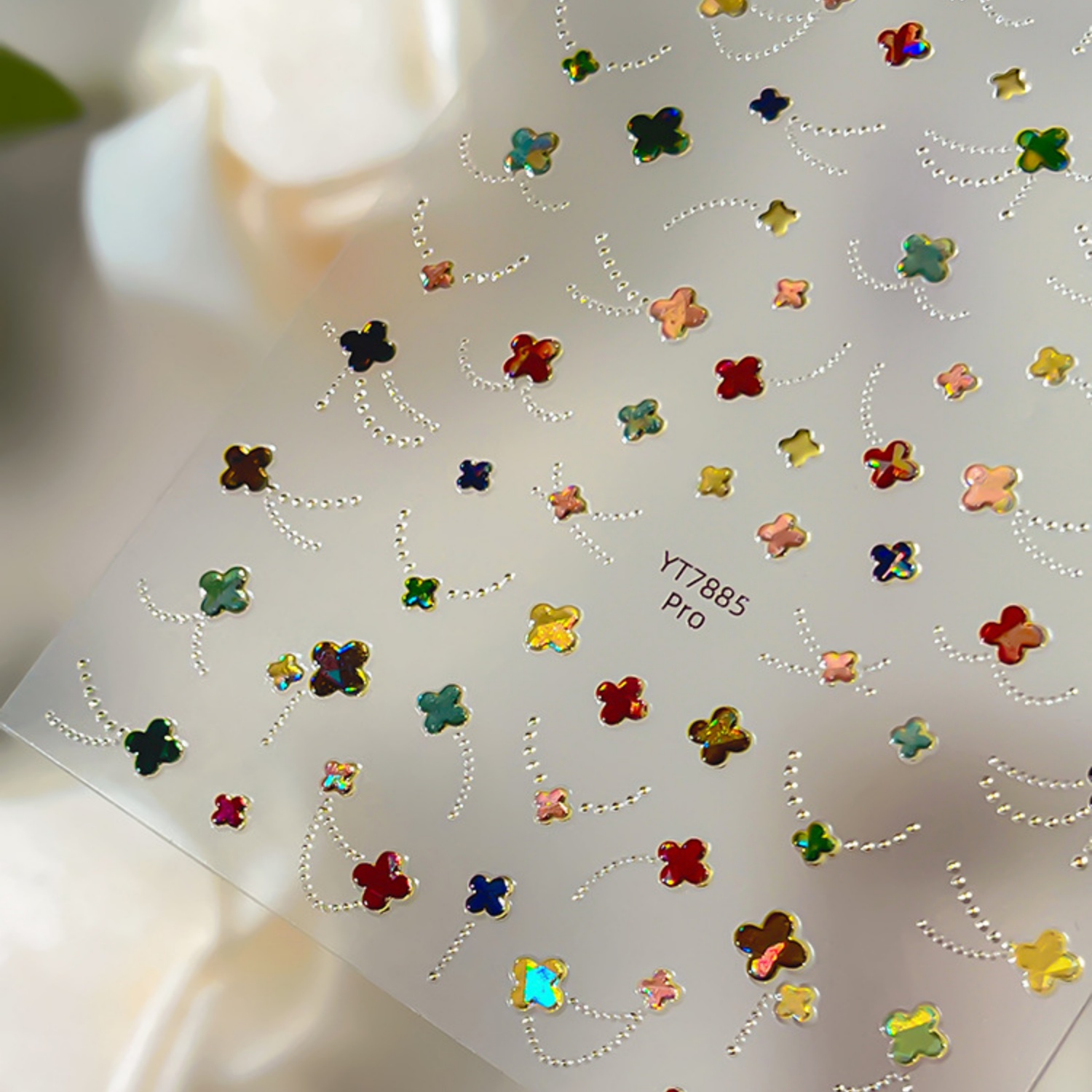 Colorful Holographic Four Leaf - Nail Art Zelda ulasan dan harga