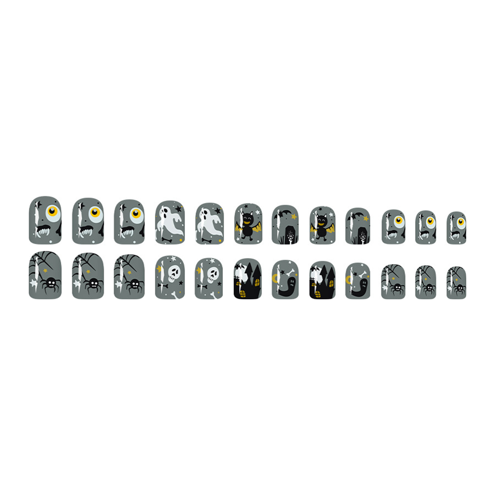 Press On Nails Glossy Hallowee - Nail Art Gothic ulasan dan harga