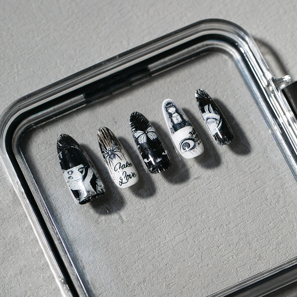 1Pc/Wholesale Gothic Black-Whi - Nail Art Gothic ulasan dan harga