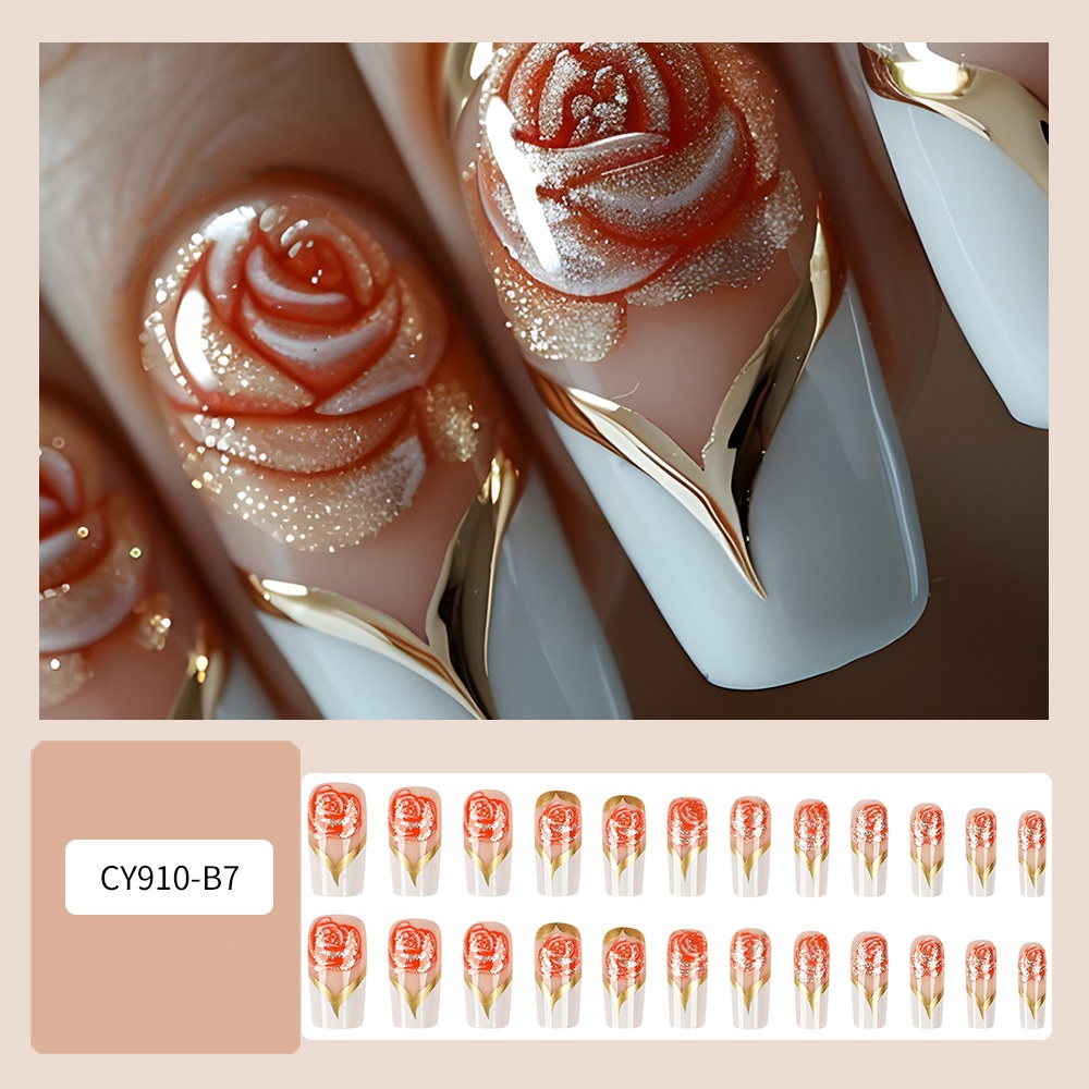 White French Tip Press on Nail - Nail Art Full Color ulasan dan harga