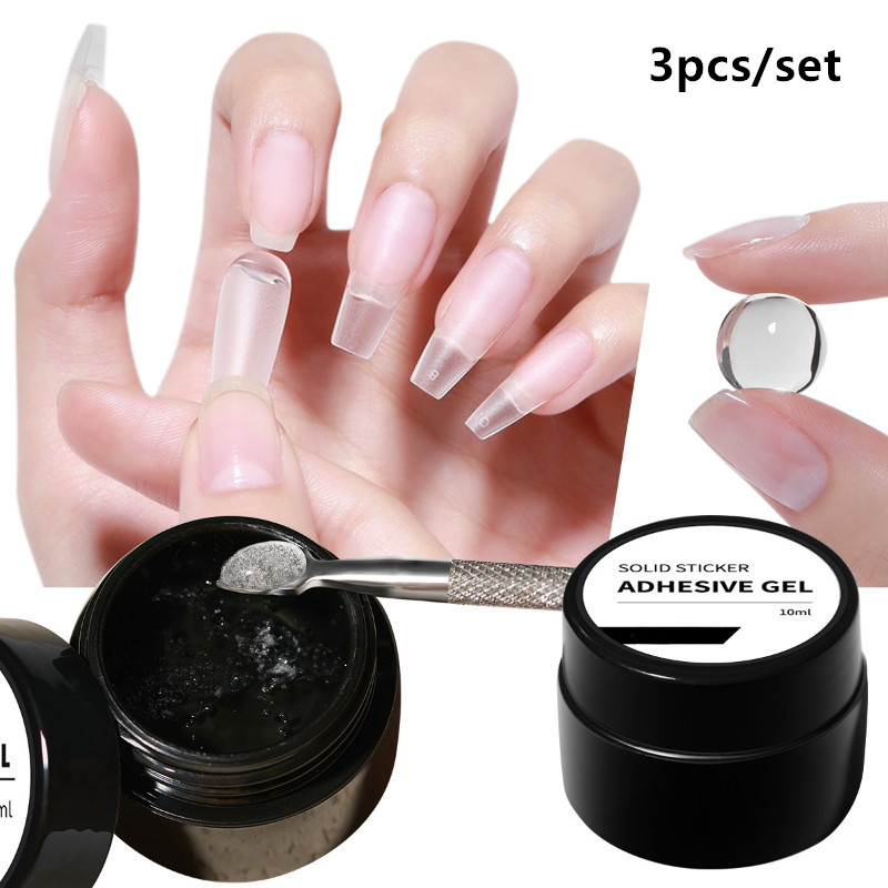 3pcs/set Solid Nail Tips Gel S - Nail Art Full Color ulasan dan harga