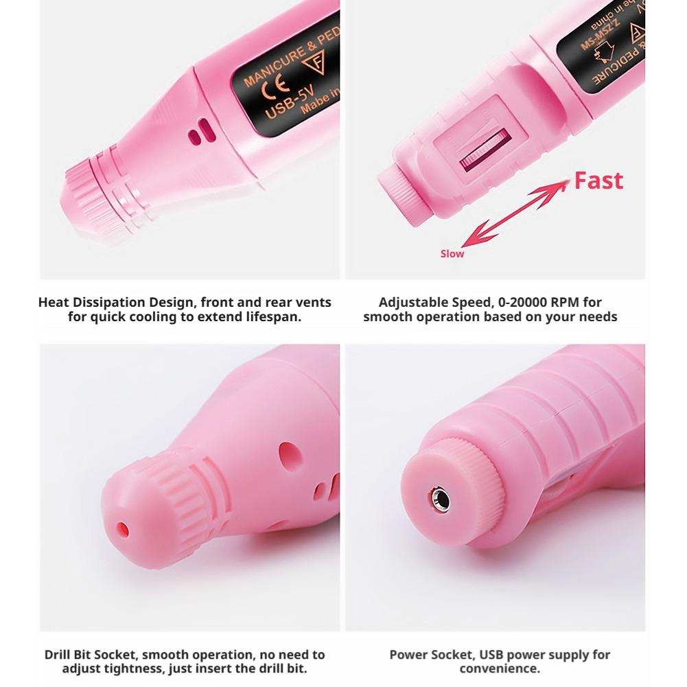 Portable Electric Nail Drill P - Nail Art Full Color ulasan dan harga