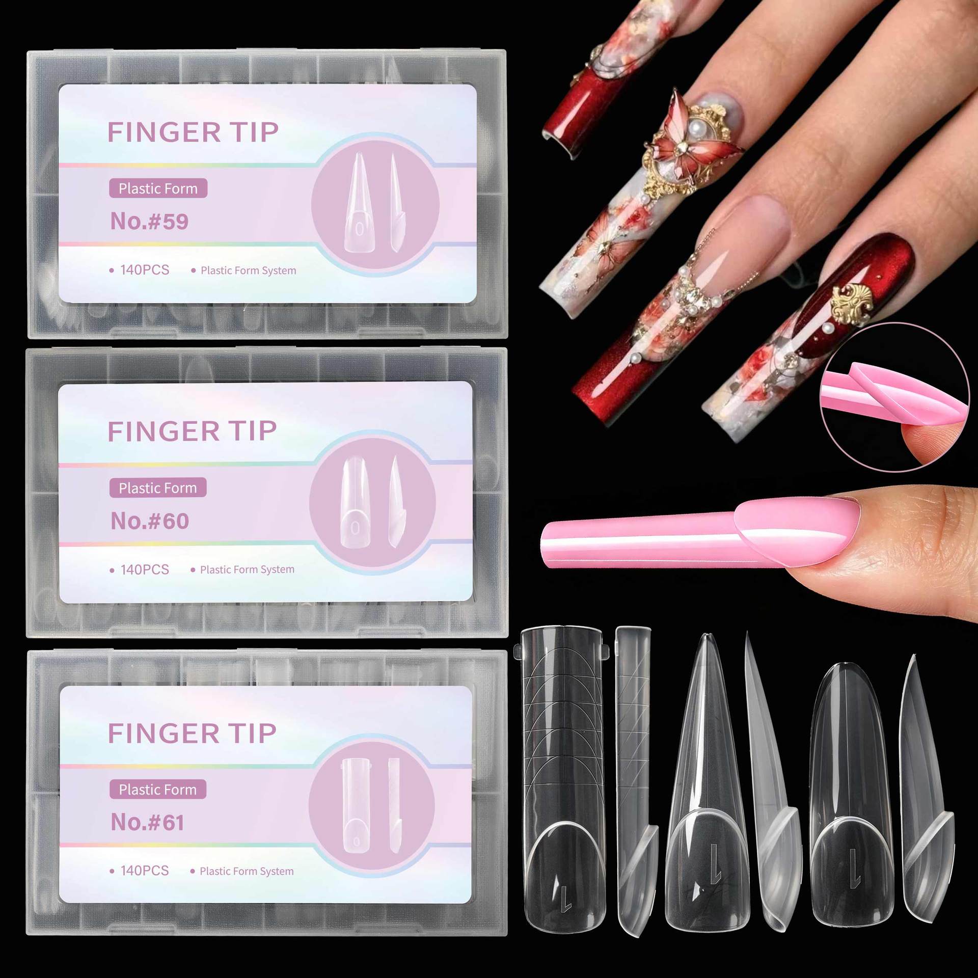 140pcs Flat Edge Nail Extensio - Nail Art Denim ulasan dan harga