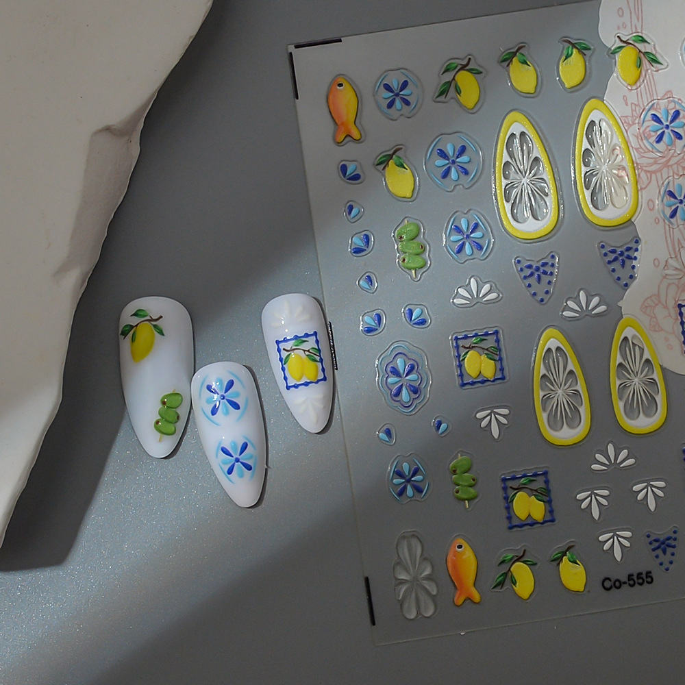 Lemon Fruit Nail Stickers Bohe - Nail Art Zelda ulasan dan harga
