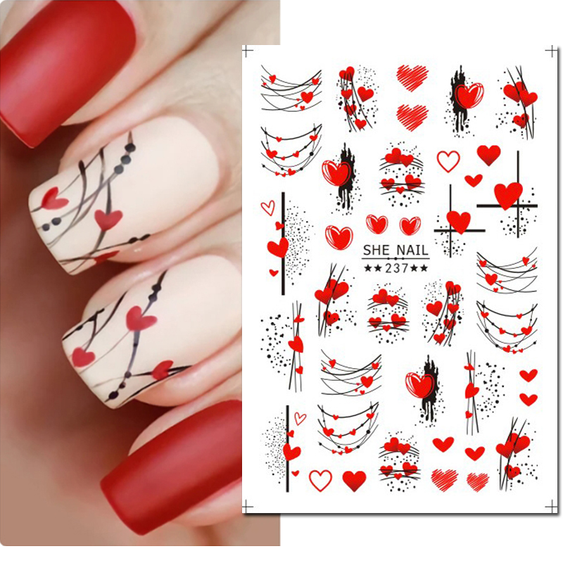 3d Nail Art Sliders Stickers V - Nail Art Valentines Day ulasan dan harga