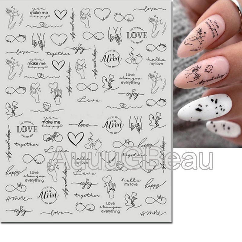 3d Nail Art Decals Valentine D - Nail Art Valentines Day ulasan dan harga