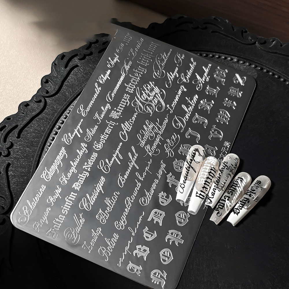 Gothic Cursive Letters Nail Ar - Nail Art Gothic ulasan dan harga