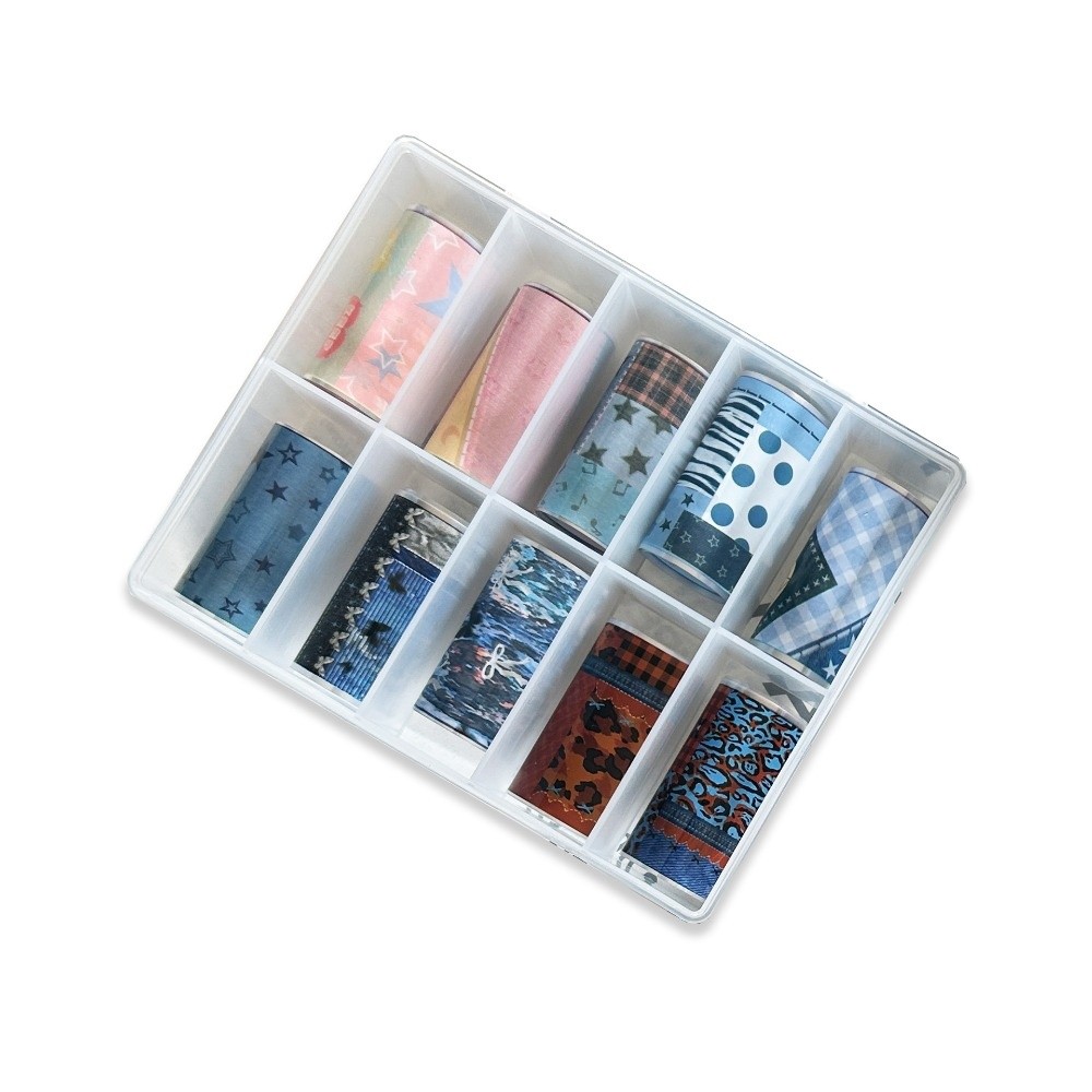 10Rolls Colorful Nail Foils Tr - Nail Art Denim ulasan dan harga