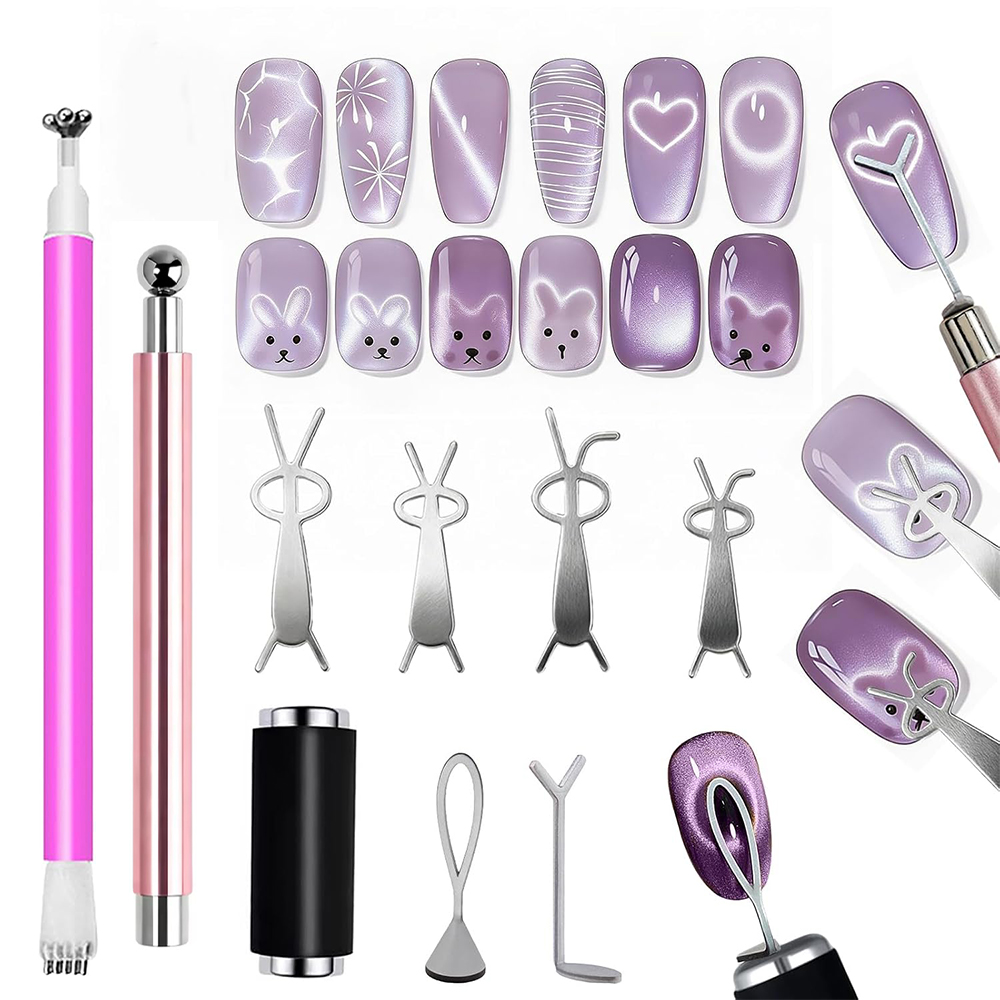 10Pcs Cat Eye Nail Magnet Set  - Nail Art Full Color ulasan dan harga