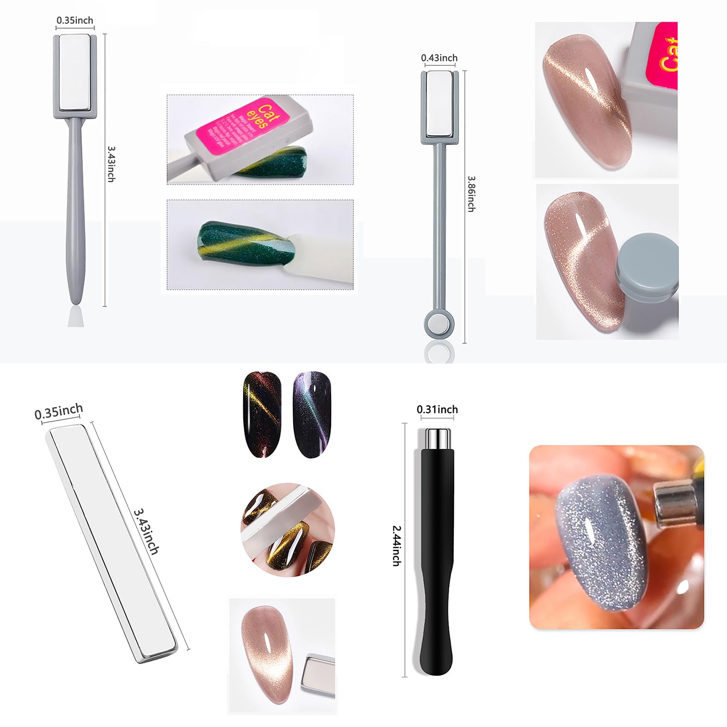 10Pcs Cat Eye Magnet Set Nail  - Nail Art Full Color ulasan dan harga