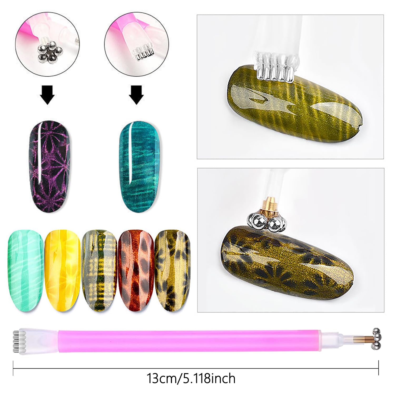 10Pcs Cat Eye Magnet Set Nail  - Nail Art Full Color ulasan dan harga