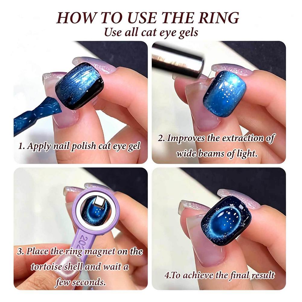 Ring-shaped Cat Eye Nail Tools - Nail Art Full Color ulasan dan harga