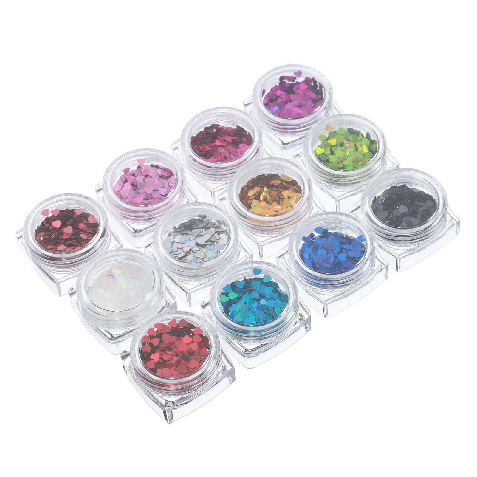 1Set Shinning Heart Nail Sequi - Nail Art Valentines Day ulasan dan harga