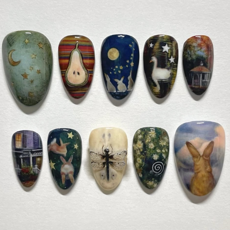 24pcs Dark Gothic Punk Fake Na - Nail Art Gothic ulasan dan harga