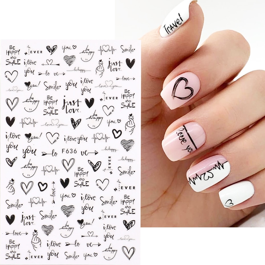 2pcs Heart Love Design 3D Nail - Nail Art Valentines Day ulasan dan harga