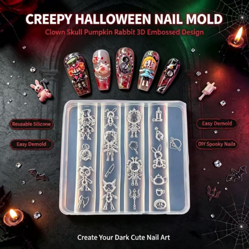 Dark Fantasy Halloween Nail Ar - Nail Art Gothic ulasan dan harga