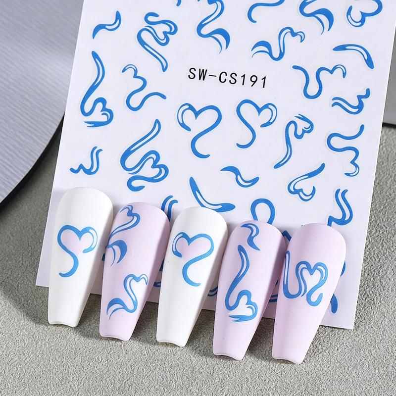 2Sheets Sweet Nail Art Sticker - Nail Art Valentines Day ulasan dan harga