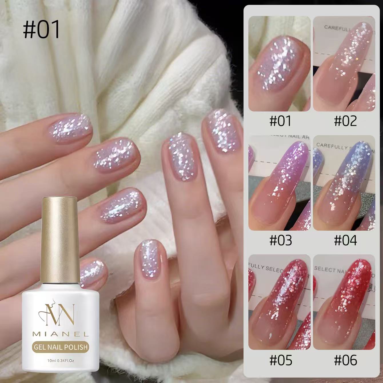 MIANEL 10ml Snowflake Glitter  - Nail Art Trend 2026 ulasan dan harga