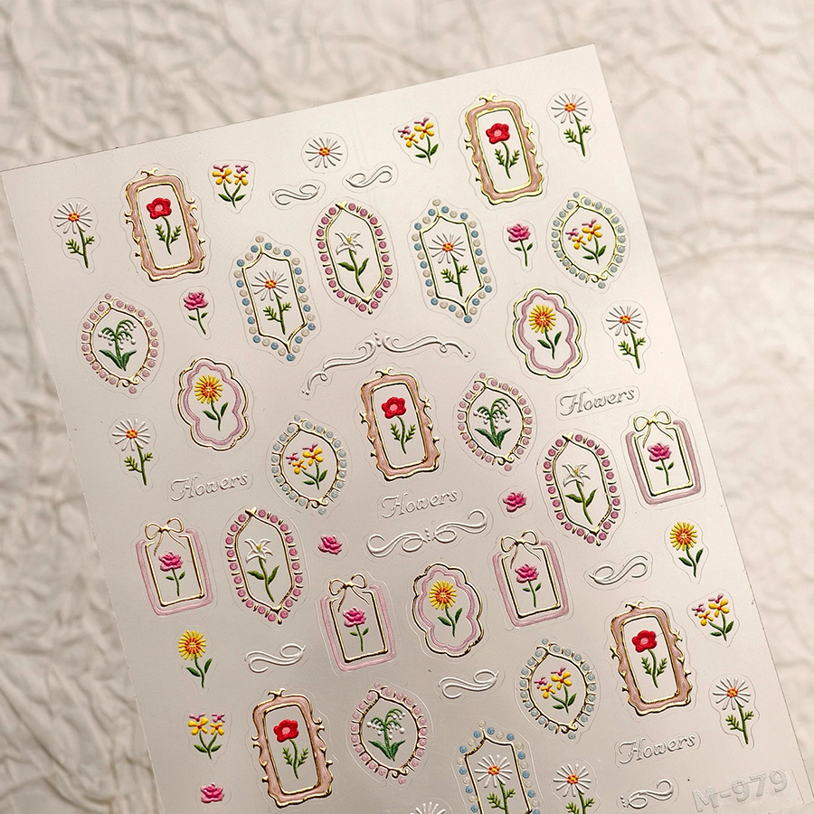 Luxury 5D Floral Nail Art Stic - Nail Art Zelda ulasan dan harga