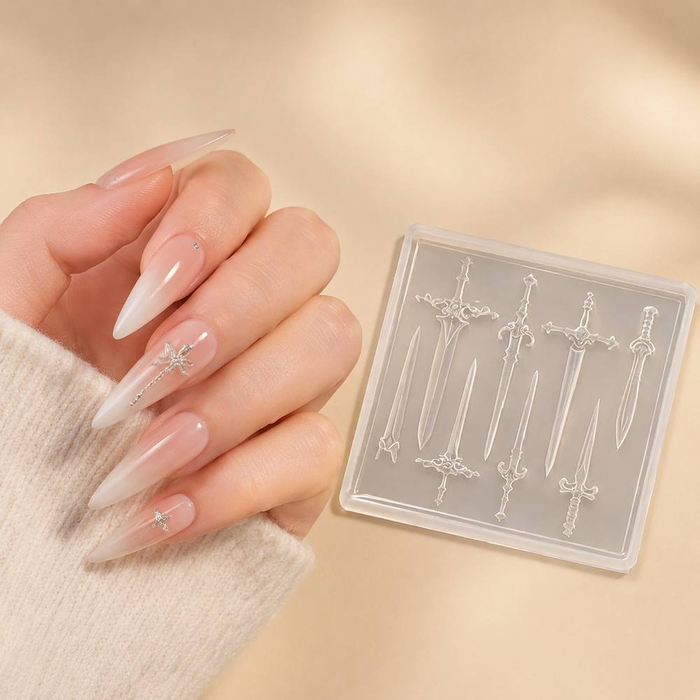 1Pc Mini Sword Nail Mold Medie - Nail Art Gothic ulasan dan harga
