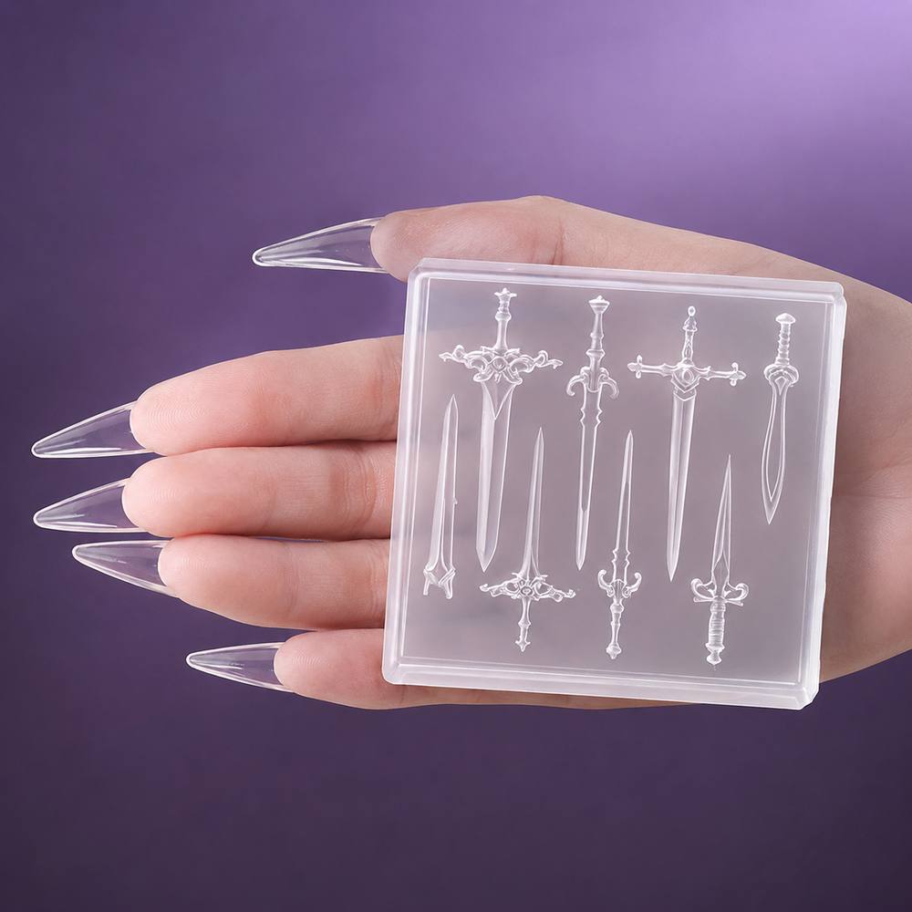 1Pc Mini Sword Nail Mold Medie - Nail Art Gothic ulasan dan harga