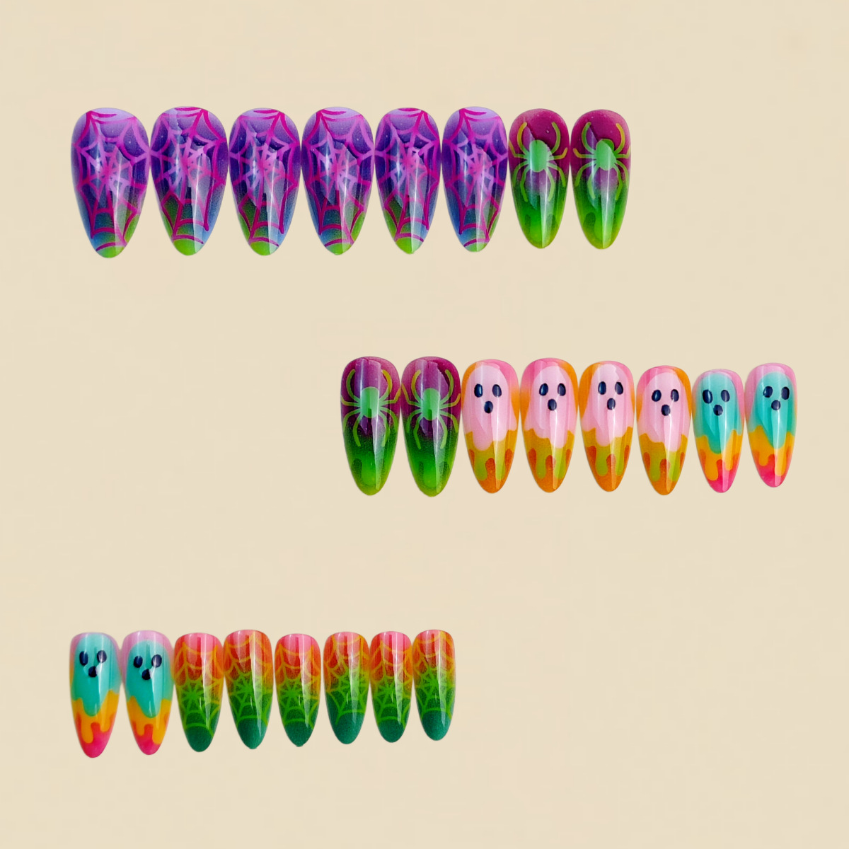 Neon Gradient Color Halloween  - Nail Art Full Color ulasan dan harga