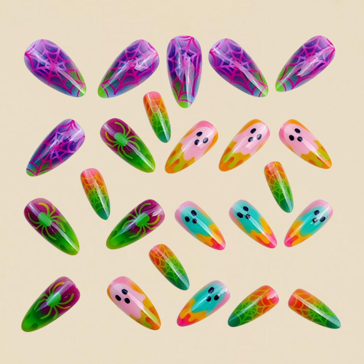 Neon Gradient Color Halloween  - Nail Art Full Color ulasan dan harga