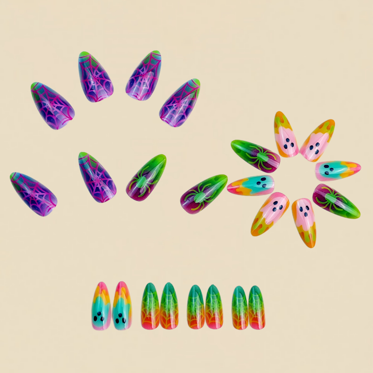 Neon Gradient Color Halloween  - Nail Art Full Color ulasan dan harga